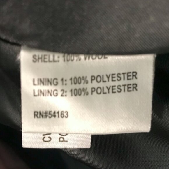 Calvin Klein Gray Shawl Collar Button Wrap Belted Wool Coat - Size 2 - Picture 6 of 7